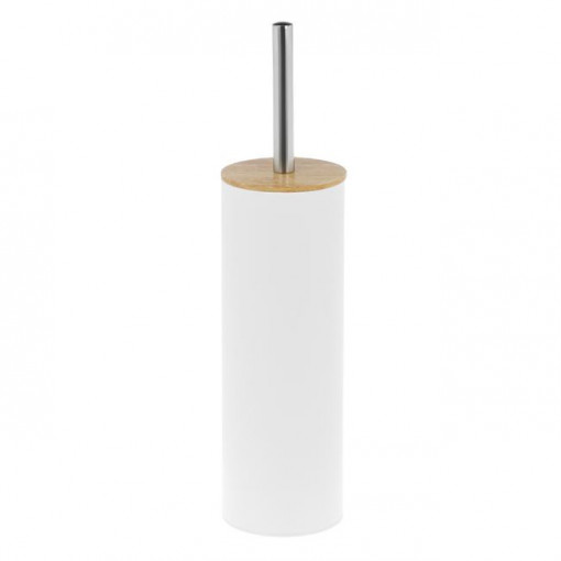 Perie metalica pentru WC, dimensiune 9.5x39 cm, Alba