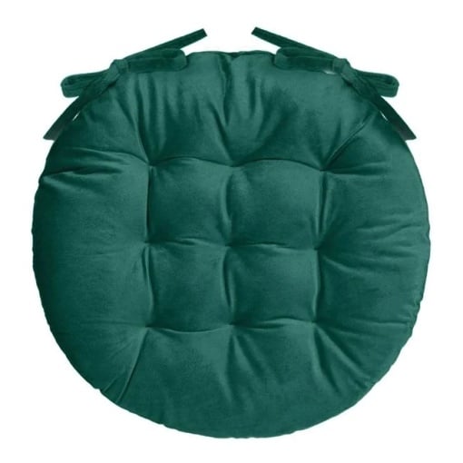 Perna decorativa catifelata pentru scaun, doua fete, dimensiune 40 x 5 cm, Verde - Img 3