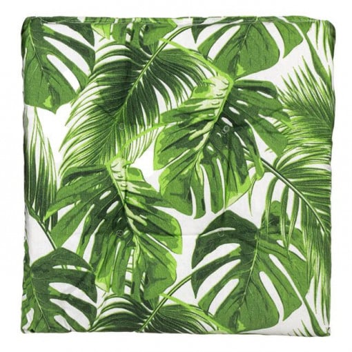 Perna decorativa cu doua fete, dimensiune 40x40x4 cm, Frunze tropicale - Img 2