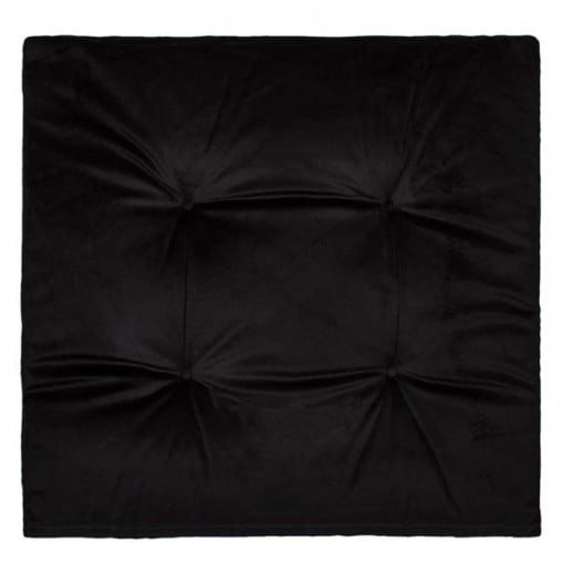 Perna decorativa pentru scaun, dimensiune 40x40x4 cm, Velvet negru - Img 2