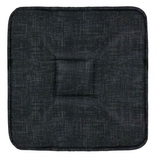 Perna decorativa pentru scaun, doua fete, dimensiune 39x39x3 cm, Neagra