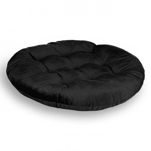 Perna decorativa rotunda pentru scaun, doua fete, diametru 40 cm, Velvet negru - Img 3