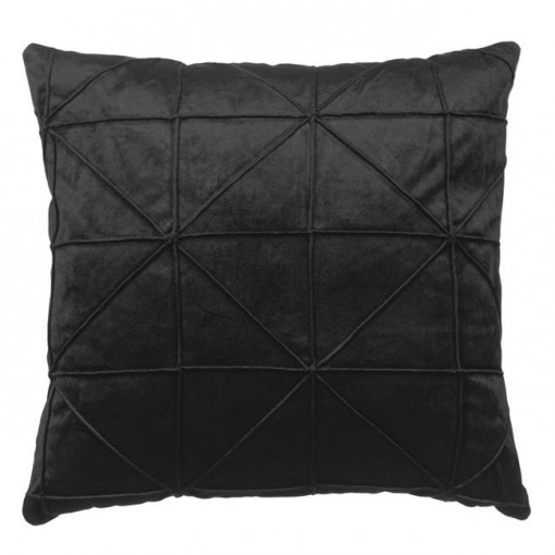 Perna velvet decorativa pentru scaun, dimensiune 45x45x15 cm, Neagra - Img 3