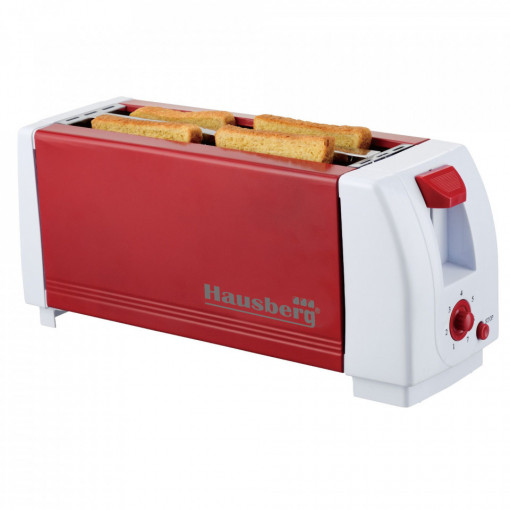 Prajitor de paine Hausberg HB-185, 1300 W, capacitate 4 felii, 7 trepte reglare temperatura, Multicolor