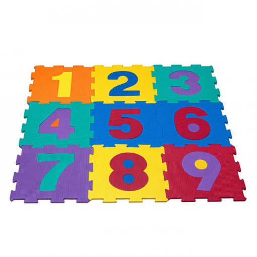 Puzzle modular pentru podea, moale si antiderapant, contine 9 piese, Cifre - Img 2