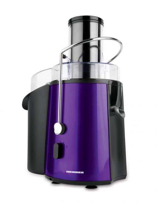 Storcator de fructe si legume Heinner XF-1000UV, 1000 W, Recipient suc 1 l, Recipient pulpa 2 l, 2 Viteze, Tub de alimentare 75 mm, Violet - Img 2