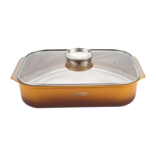 Tava inalta cu capac pentru cuptor, aluminiu turnat cu acoperire ceramica, dimensiune 39 x 26 x 8.5 cm, capacitate 6 L, baza inductie, Cooking by Heinner Nicolai Tand - Img 7