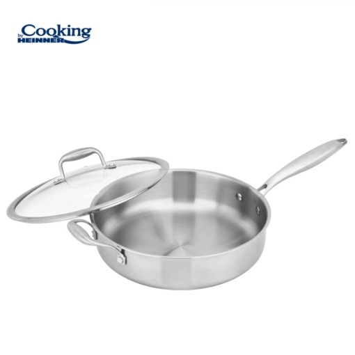 Tigaie adanca din inox cu capac, 3 straturi, dimensiune 28x7.5 cm, Heinner HR-MRK-3A28 - Img 5