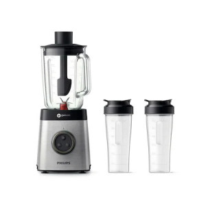 Blender Philips Avance HR3655/00, 1400 W, 35,000 RPM, vas sticla 2 l, 2 Viteze, ProBlend 3D 6, Afisaj LED, 2 Cani Transport, Functie impuls, Metalic - Img 5