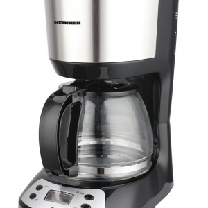 Cafetiera digitala Heinner Silvert Chatt HCM-D750GCSS, LCD, 1.25L, filtru si portfiltru detasabil, filtru din nailon, functie anti-scurgere, oprire automata, functie de mentinere la cald, 750W, negru/inox - Img 2