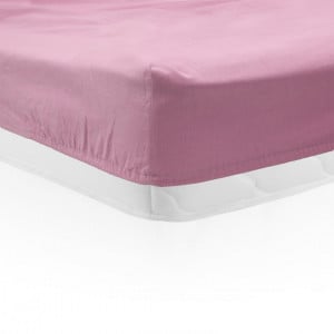Cearsaf de pat cu elastic, dimensiune 90x200 cm, bumbac 100%, Roz, Heinner HR-SHEET90-PNK