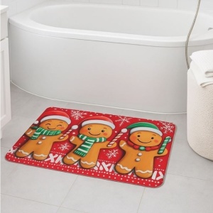 Covoras de baie cu baza antiaderenta, dimensiune 80x50 cm, model Om de tura dulce