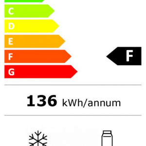 Frigider cu o usa Heinner HF-V89F+, 89 l, Clasa F, Lumina LED, Usa reversibila, H 82.1 cm, Alb - Img 3