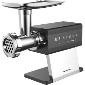 Masina de tocat Heinner Prestigechop HMG-DTSS2500, 2500W, control touch, angrenaj planetar 6 roti, accesoriu rosii, Kibbe si carnati, capacitate tocare 2.5kg/min, viteza variabila, cutit si site din inox, functie reverse, Inox - Img 2