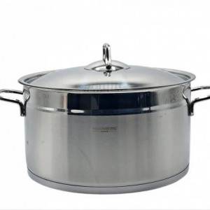 Oala cilindrica din inox cu capac, capacitate 11 l, diametru 28 cm, fund dublu, Hausberg HB- H 778 - Img 2