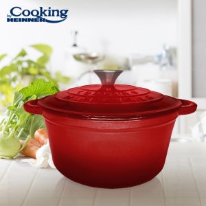 Oala cu capac Cooking by Heinner Red Line, fonta emailata, 22 x 9.5 cm, 2.9 L, HR-KN-C29 - Img 2