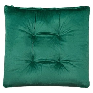 Perna decorativa catifelata pentru scaun, doua fete, dimensiune 40x40x4 cm, Verde