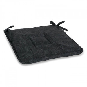 Perna decorativa pentru scaun, doua fete, dimensiune 39x39x3 cm, Neagra - Img 2