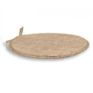 Perna decorativa rotunda pentru scaun, doua fete, diametru 38 cm, Bej - Img 2