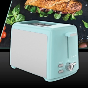 Prajitor de paine FRAM FTP-800SSGR, 800W, capacitate 2 felii, 7 niveluri de rumenire, tavita detasabila, Verde - Img 2