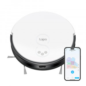 Robot de aspirare TP-Link Tapo RV20 Mop, Aspirator & Mop, Sistem MagSlim LiDAR, 2700 Pa, Ultra-Slim 7.8 cm, Autonomie de pana la 3 ore, 2600 mAh, Recipient apa 300 ml, Recipient praf 400 ml, aspirare silentioasa, alb/negru - Img 2