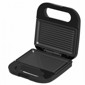 Sandwich maker HEINNER SILVERSTONE SM-K750FGSL, 750w, capacitate 2 sandwich-uri, placi antiadezive fixe tip grill, silver - Img 2