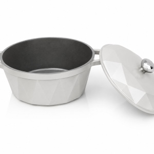 Semioala din fonta emailata diamond cu capac, 24×11 cm, 3.5 L - Img 2