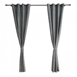 Set 2 draperii din catifea Gri,140 x 270 cm HR-VDR140-GREY - Img 2