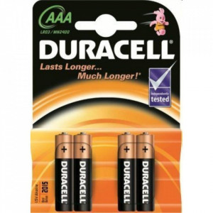 Set 4 Baterii alcaline Duracell LR3, AAA