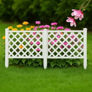 Set 4 buc gardulet decorativ pentru gradina din plastic, dimensiune 60x37x1 cm, Alb - Img 2