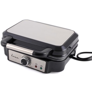 Aparat de facut gofre/vafe Fram FAG-M1000BKSS, 1000W, capacitate 2 gofre, placi fixe cu invelis antiaderent, negru/gri