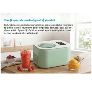 Aparat de facut inghetata Fram FICM-DW16GR, 100 W, Capacitate: 1 l, Compresor incorporat, Bol inghetata detasabil - Img 4