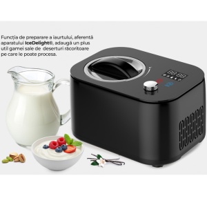 Aparat de facut inghetata Heinner IceDelight HICM-DW14BK, 100 W, Capacitate: 1 l, Control tactil si buton rotativ, Compresor incorporat - Img 7