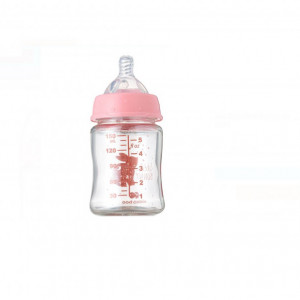 Biberon de Sticla cu Tetina din Silicon, 150 ml, Kikka Boo Pink Bunny - Img 2