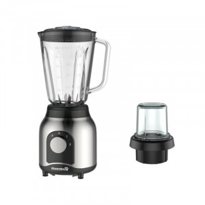 Blender cu rasnita Hausberg HB-7762, 3 viteze cu pulsatii, recipient sticla 1.5 L, 400 W, Multicolor