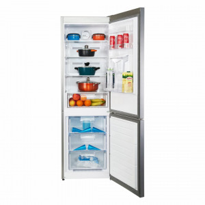 Combina frigorifica Heinner HCNF-V291XWDF+, 295 l, Full No Frost, Dozator de apa, Functie super congelare, Clasa F, 186 cm, Argintiu - Img 3