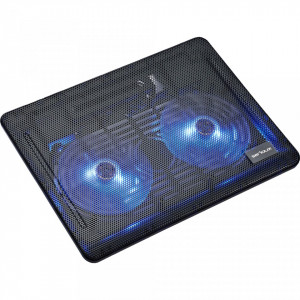 Cooler laptop Serioux NCP007, 10-15.6", 1500 rpm 2 ventilatoare, 1 x USB, Iluminare LED, Negru