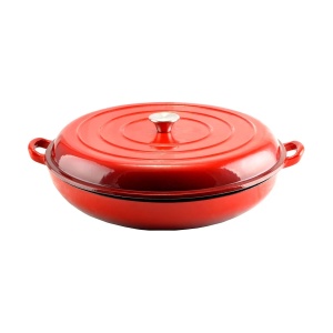 Cratita din fonta emailata cu capac, 40×8 cm, 5 L