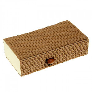 Cutie pentru depozitare din bambus, dimensiune 15x8x4 cm, Maro