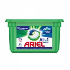 Detergent rufe capsule Ariel All in One, curatare si improspatare, 12 bucati