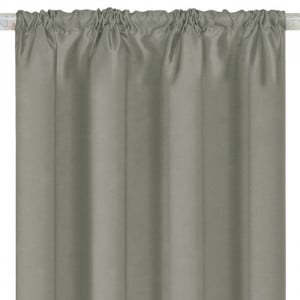 Draperie decorativa cu tesatura de umbrire si banda pentru carlige, dimensiune 140x260 cm, Gri - Img 2