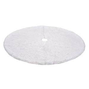 Fusta decorativa de Craciun, diametru 90 cm, imitatie de blana alba - Img 2