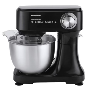 Mixer planetar cu bol Heinner HPM-D750BK, 600W, 12 viteze, bol inox 3.5L, accesorii tel, paleta si carlig, negru