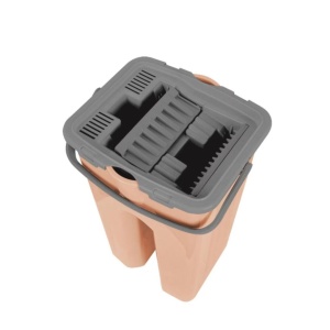 Mop plat cu 2 cuve, capacitate totala 8 l, laveta microfibra, Bej/Albastru, Ertone MN500 - Img 3