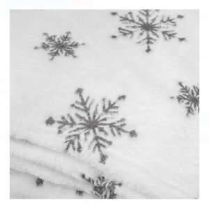 Patura dubla catifelata pufoasa, dimensiune 220x200 cm,Fulgi de nea - Img 2