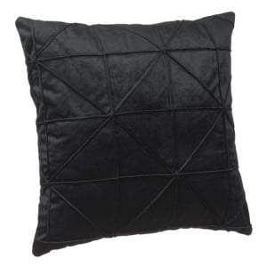 Perna velvet decorativa pentru scaun, dimensiune 45x45x15 cm, Neagra