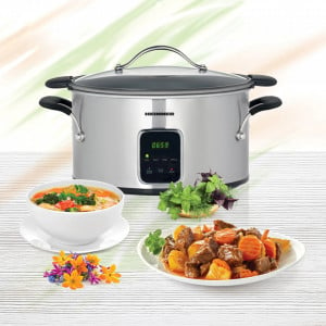 Slow Cooker, Heinner HSCK-T6IX, 185 W, 6 L, Control Electronic, 3 Setari temperatura, Timer, Inox - Img 2