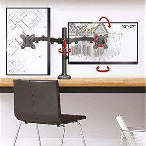 Suport de birou Barkan M142T poate sustine 2 monitoare cu diagonala: 13”-32”, suporta pana la 8kg - Img 2