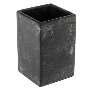 Suport periuta de dinti din ciment, baza antiaderenta, dimensiune 7x7x11 cm, Negru