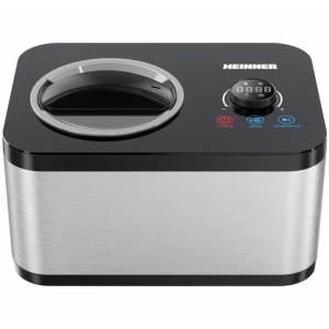 Aparat de facut inghetata Heinner SweetFreeze HICM-DW154SSBK, 120 W, Capacitate: 1.5 l, Functii: inghetata, iaurt, mixare, racire, bol inghetata detasabil